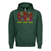 Sports Green happy crawdi gras mardi gras carnival Zipper Hoodie - Jasminsmagicworld
