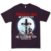 Plum fisher of men we catch  em he cleans  em matthew 4 19 Premium Tee - Craftify