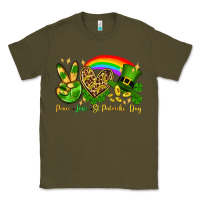 Army Green Peace love St. Patrick's Day Classic Tee - OliviaCreatesArt