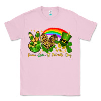 Bubblegum Pink Peace love St. Patrick's Day Classic Tee - OliviaCreatesArt