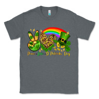 Charcoal Heather Peace love St. Patrick's Day Classic Tee - OliviaCreatesArt