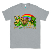 Heather Grey Peace love St. Patrick's Day Classic Tee - OliviaCreatesArt