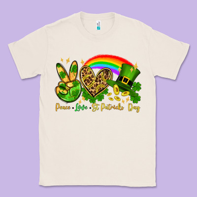 Peace Love St. Patrick's Day Classic Tee Designed By Oliviacreatesart