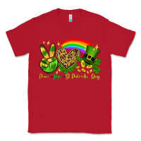 Red Peace love St. Patrick's Day Classic Tee - OliviaCreatesArt