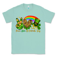 Seafoam Peace love St. Patrick's Day Classic Tee - OliviaCreatesArt