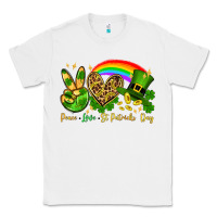 White Peace love St. Patrick's Day Classic Tee - OliviaCreatesArt