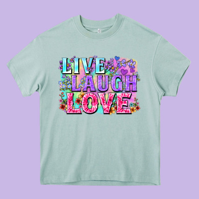 Live Laugh Love Hippie Valentine's Day Heavy Core Tee Designed By Fadigitalartstudio