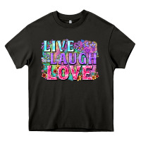 Asphalt Live laugh love hippie Valentine's Day Heavy Core Tee - FaDigitalArtStudio