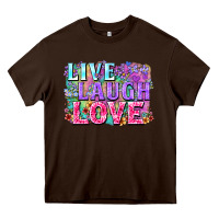 Chocolate Brown Live laugh love hippie Valentine's Day Heavy Core Tee - FaDigitalArtStudio
