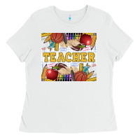 White Teacher Ladies Tee - LillyAllenDesigns