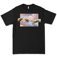 Creation Of Adam Hands Aesthetic T Shirt Premium Tee | Teevron