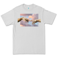 Dove Grey creation of adam hands aesthetic t shirt Premium Tee - InspiraDesign
