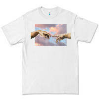 White creation of adam hands aesthetic t shirt Premium Tee - InspiraDesign