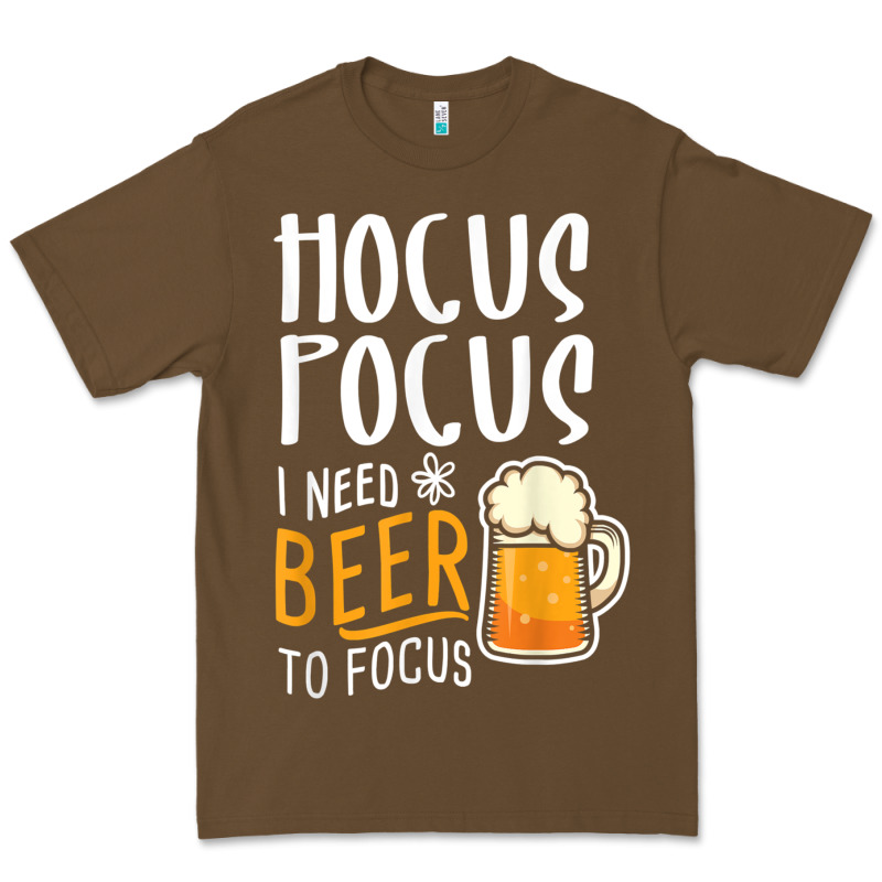 Hocus Pocus I Need Beer To Focus Funny Halloween Witch 1 Premium Tee by InspiraDesign | Teevron