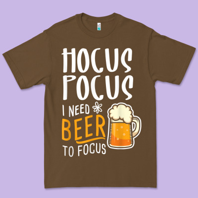 Hocus Pocus I Need Beer To Focus Funny Halloween Witch 1 Premium Tee Designed By Inspiradesign