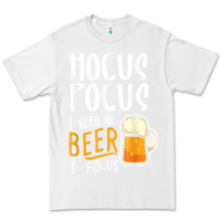 White Hocus Pocus I Need Beer To Focus Funny Halloween Witch 1 Premium Tee - InspiraDesign