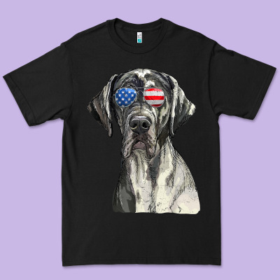 Great Dane Sunglasses American Usa Flag 4th Of July Fourth T Shirt Premium Tee Designed By Inspiradesign