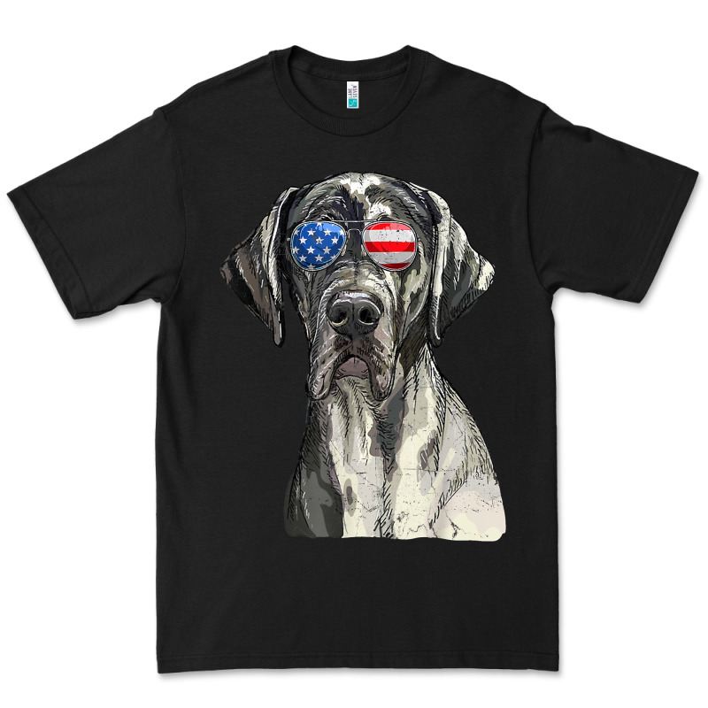 Great Dane Sunglasses American Usa Flag 4th Of July Fourth T Shirt Premium Tee by InspiraDesign | Teevron