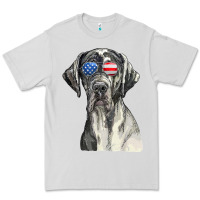 Dove Grey great dane sunglasses american usa flag 4th of july fourth t shirt Premium Tee - InspiraDesign
