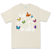 Bone With God All Things Are Possible  Religious Butterfly Art Premium Tee - InspiraDesign