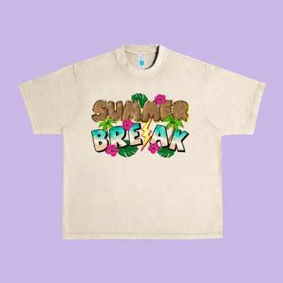 Summer Break Urban Heavy Tee Designed By Cowhidedigitalart