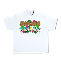 White Summer Break Urban Heavy Tee - CowhideDigitalArt