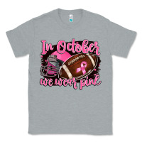 Heather Grey in october we wear pink with football Classic Tee - BarkalooDesign