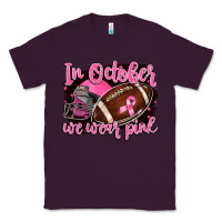 Plum in october we wear pink with football Classic Tee - BarkalooDesign