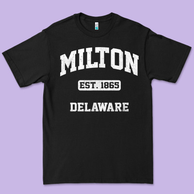 Milton Delaware De Vintage State Athletic Style T Shirt Premium Tee Designed By Inspiradesign