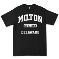 Black milton delaware de vintage state athletic style t shirt Premium Tee - InspiraDesign
