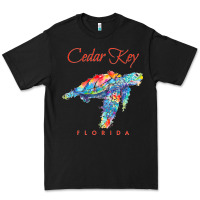 Black Cedar Key Florida Watercolor Sea Turtle Sweatshirt Premium Tee - InspiraDesign
