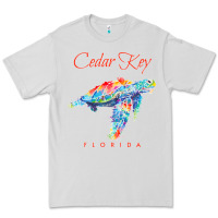 Dove Grey Cedar Key Florida Watercolor Sea Turtle Sweatshirt Premium Tee - InspiraDesign