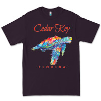 Plum Cedar Key Florida Watercolor Sea Turtle Sweatshirt Premium Tee - InspiraDesign