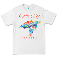 White Cedar Key Florida Watercolor Sea Turtle Sweatshirt Premium Tee - InspiraDesign