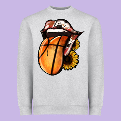 Basketball Tongue Heavyweight Sweatshirt Designed By Jasminsmagicworld