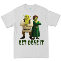 Shrek Fiona & Shrek Get Ogre It Text Poster Premium Tee | Teevron