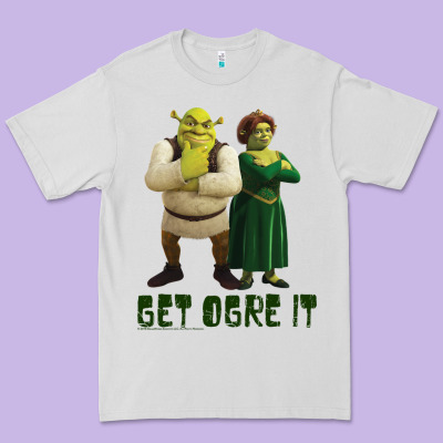 Shrek Fiona & Shrek Get Ogre It Text Poster Premium Tee Designed By Inspiradesign