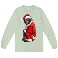 Matcha Chimpanzee With Santa Clothes Long Sleeve Tee - LillyAllenDesigns