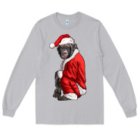 Moon Dust Chimpanzee With Santa Clothes Long Sleeve Tee - LillyAllenDesigns