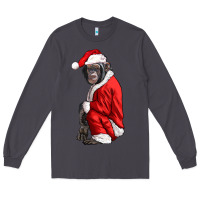 Smoke Chimpanzee With Santa Clothes Long Sleeve Tee - LillyAllenDesigns