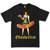 Black barmaid oktoberfest funny german woman dirndl bratwurst t shirt Premium Tee - InspiraDesign