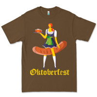 Cacao barmaid oktoberfest funny german woman dirndl bratwurst t shirt Premium Tee - InspiraDesign