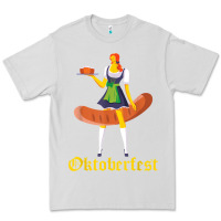 Dove Grey barmaid oktoberfest funny german woman dirndl bratwurst t shirt Premium Tee - InspiraDesign