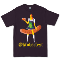 Barmaid Oktoberfest Funny German Woman Dirndl Bratwurst T Shirt Premium Tee | Teevron