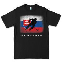 Black Slovakia Ice Hockey Slovak Flag Premium Tee - InspiraDesign