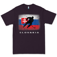 Plum Slovakia Ice Hockey Slovak Flag Premium Tee - InspiraDesign