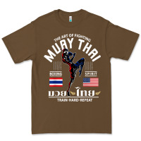 Cacao thailand american flag muay thai boxing train hard repeat t shirt Premium Tee - InspiraDesign