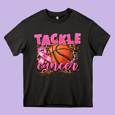 Tackle Cancer Basketball Heavy Core Tee Designed By Fadigitalartstudio
