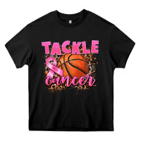 Black Tackle Cancer Basketball Heavy Core Tee - FaDigitalArtStudio