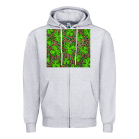 Heather Grey Saint Patricks Day Shamrock And Leopard Zipper Hoodie - RanaPortraitStore